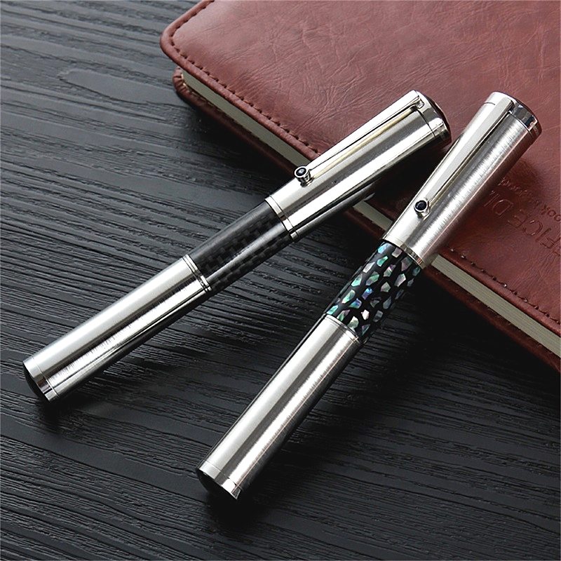 

Limited Edition Mahatma Gandhi Signature Fountain Pen Rollerball Pen Black Carbon Fiber And Titanium Metal Office Writing Stationery 0680/3000, As picture show