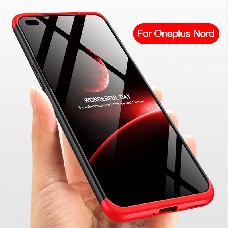 

For Oneplus Nord Cases New Original 3 in 1 PC Matte Full Protection Hard Back Cover For Oneplus 8T 8 7 7T Pro Shockproof Cover, Black