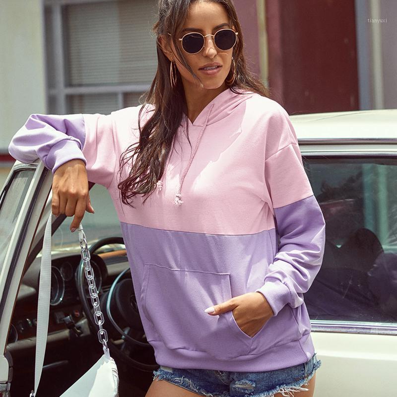 

Women' Hoodies & Sweatshirts JYSS Purple Patchwork Hooded Fashion Sweatshirt Sudadera Mujer 61079