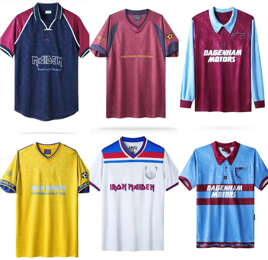 

IRON MAIDEN X 91 92 93 94 99 01 11 95 West Retro Soccer Jerseys 100th Centenary years Cole DI CANIO Lampard Dicks DUMITRESCU LAZARIDIS DOWIE Ham Vintage Classic SHIRT, Blue
