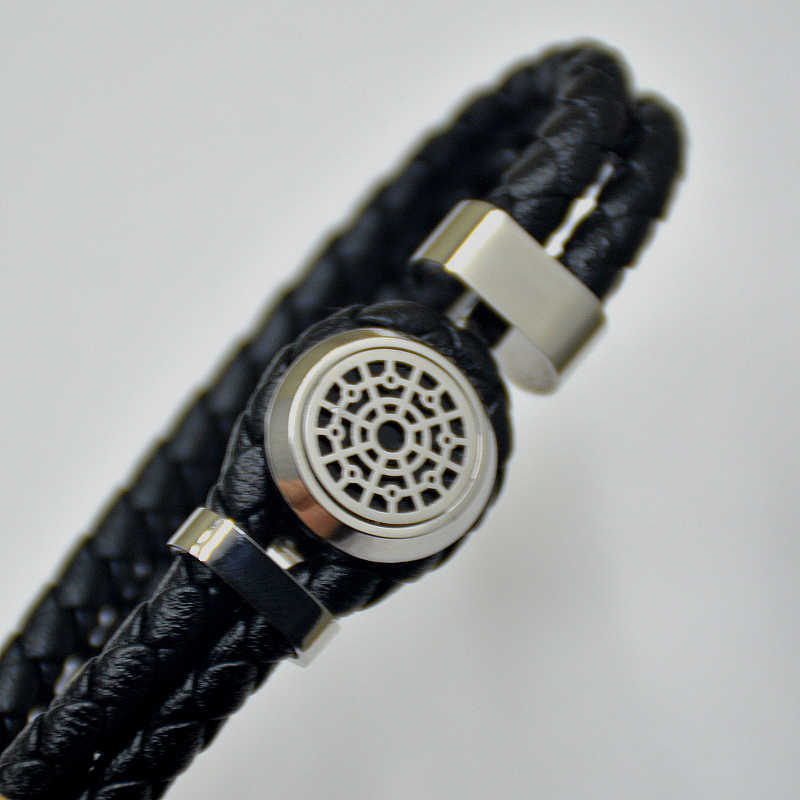 Luxury Black Woven Leather Bracelets with Mt Branding French Mens Man Jewelry Charm Bracelet Pulseira As Birthday Gift-image-747469293