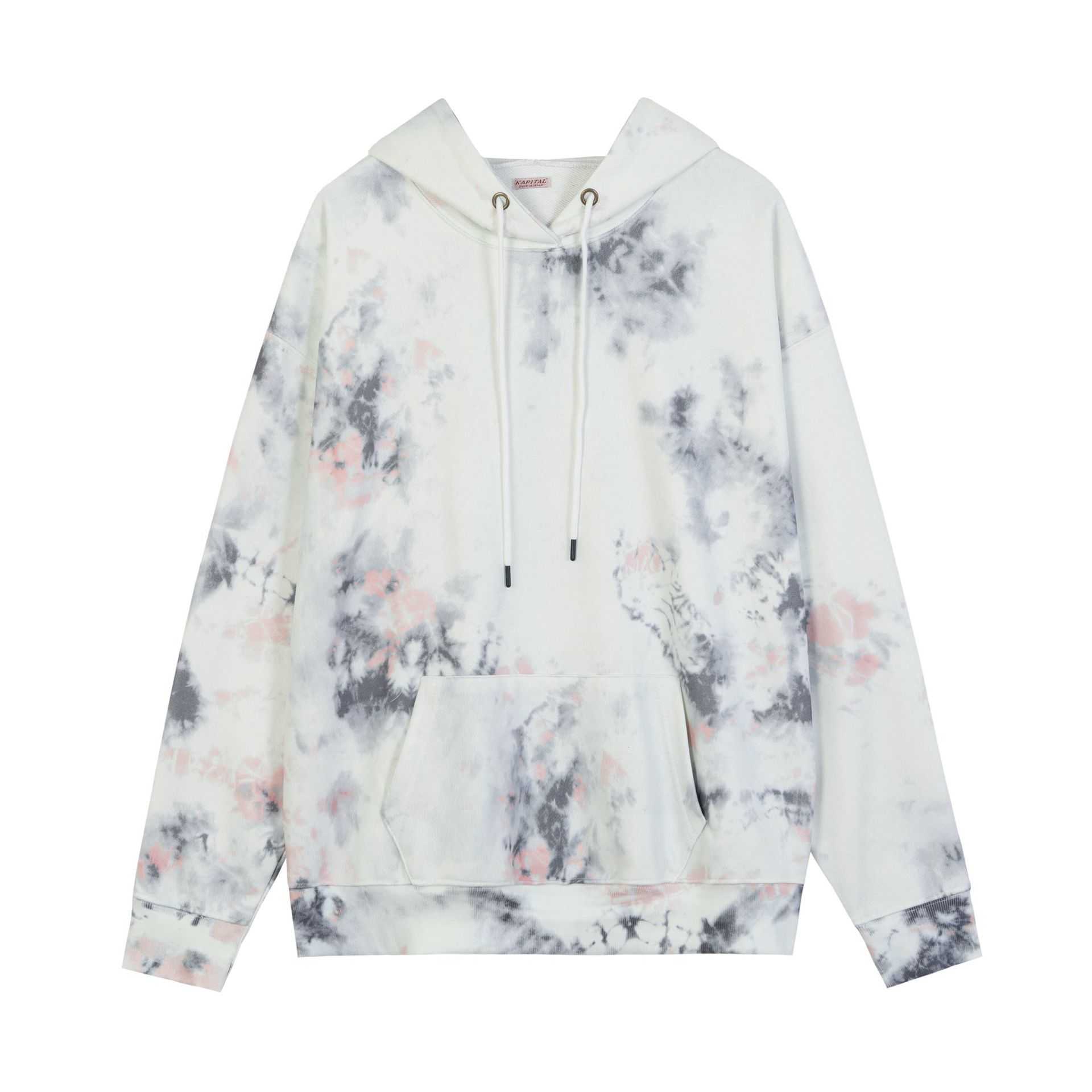 

Men' Hoodies Autumn and winter new fashion brand Hirata Hehong tie dyed smiling face printing loose men' and women' hooded sweater fashion, As shown in figure
