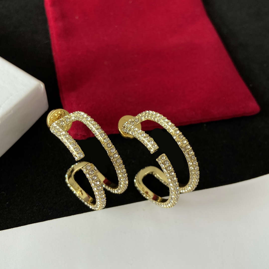 

Sparkle Crystal Earrings Women Charm Hollow Diamond Eardrops Date Rhinestone Dangler