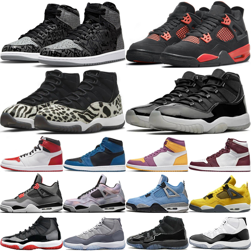 

1 1s Basketball Shoes 4 4s Man Woman Mens Sneakers Red Thunder Infrared 11 11s Concord High Hyper Royal Dark Mocha University Blue Shadow Heritage Men Women Trainers, 49