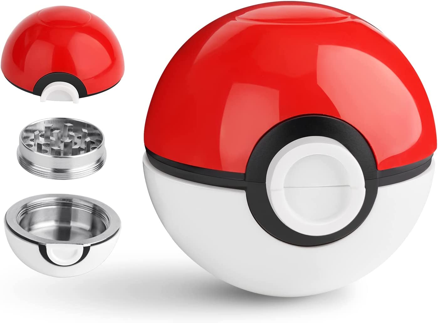 

grinders Krxiop Pokeball Grinder for Spices and More Anime Gift Part Grinder 2.2 inches