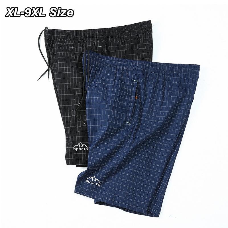 

Men's Shorts 8XL 7XL Men Sport Casual Plus Size Summer Plaid Loose Basketball Beach Short Pants Elastic Waist Running SweatpantsMen's, Black