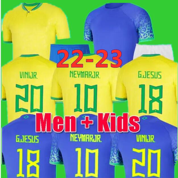 

22 23 soccer jersey Camiseta de futbol PAQUETA BRAZILS NERES COUTINHO football shirt JESUS MARCELO PELE CASEMIRO brasil 2022 maillots football men and kids SETS, 10