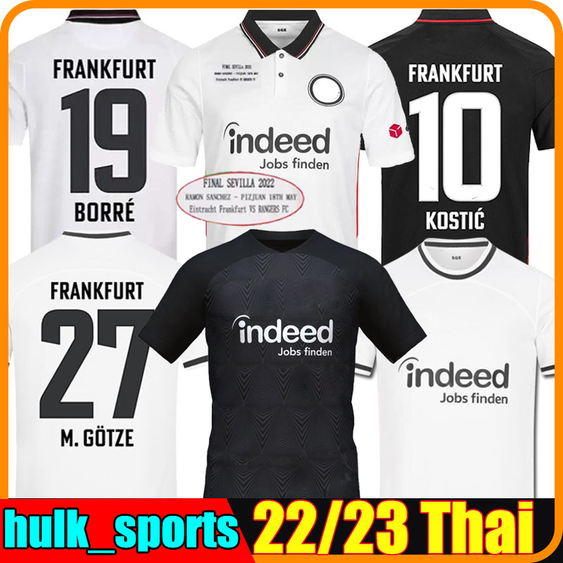 

21/22/23 Eintracht Frankfurt M.GOTZE Soccer Jerseys 2022 2023 final Version SOW Borre KOSTIC HAUGE Younes HASEBE KAMADA HINTEREGGER Kits sock Full sets Football Shirt, 21-22 away