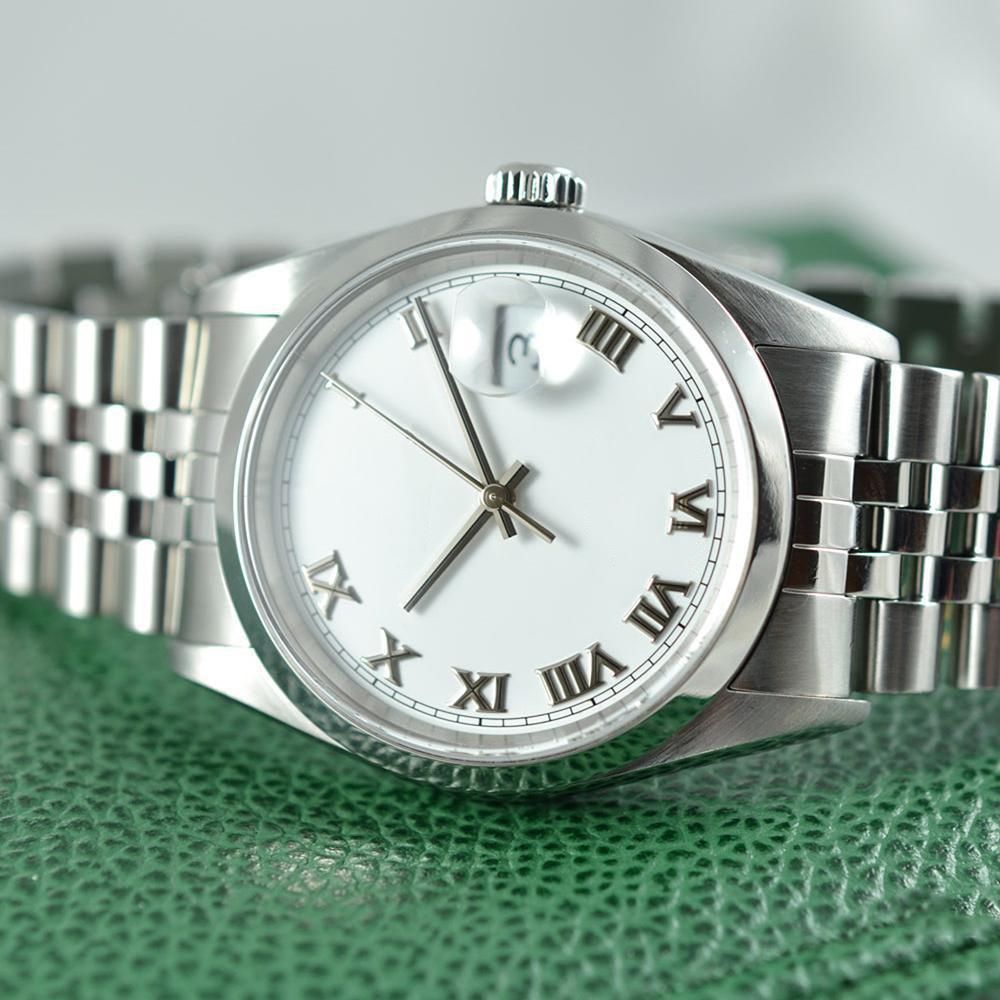 

High Quality Asian Men's Watch 2813 Sports Automatic Mechanical Watches 36mm White Dial Roman Hour Markers Stainless Steel Ladies Watch Sapphire Glass 116200