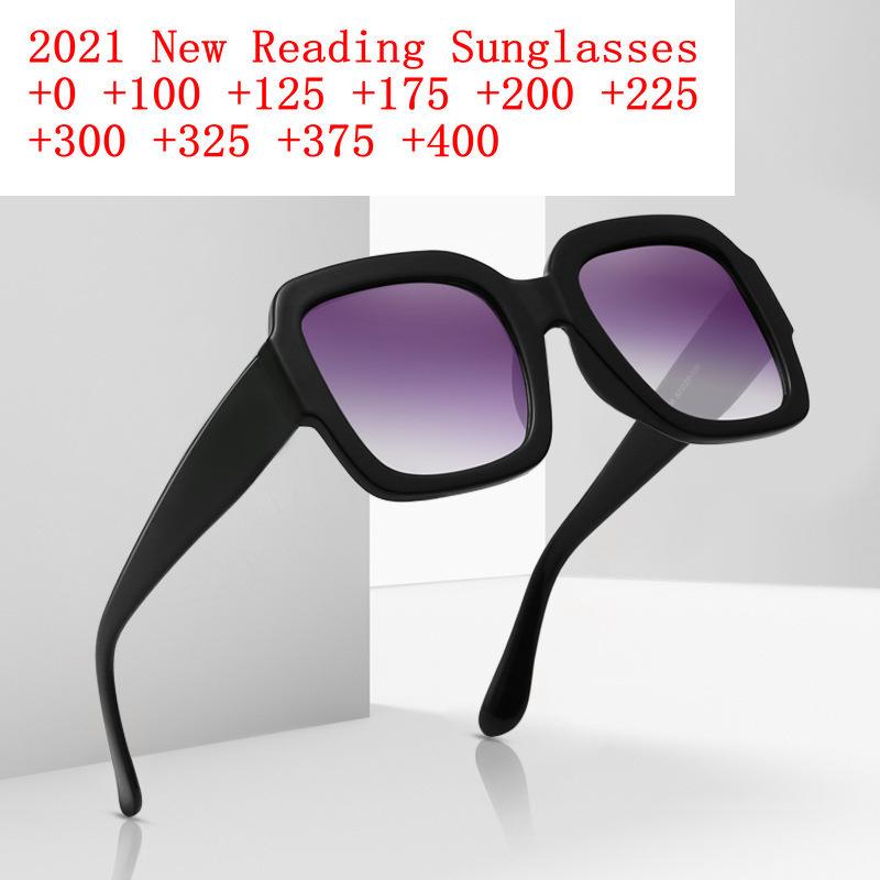 

Sunglasses Man Reading Glasses 2022 Black Square Presbyopic Women Magnification Gray UV400 NXSunglasses