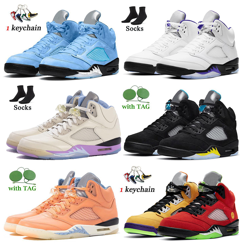 

With Socks Jumpman 5 5s Pinksicle Sport Basketball Shoes Fashion Women Mens Trainers UNC University Blue Concord DJ Khaled x We The Bests Aqua Bluebird Sneakers US 13, B20 mars for her 40-47