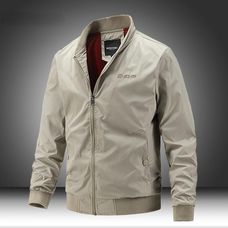 

Men's Jackets Male Outwear Slim Fit Business Coats Man Windbreaker Baseball Clothing Spring Autumn Stand Collar Bomber, Black;brown