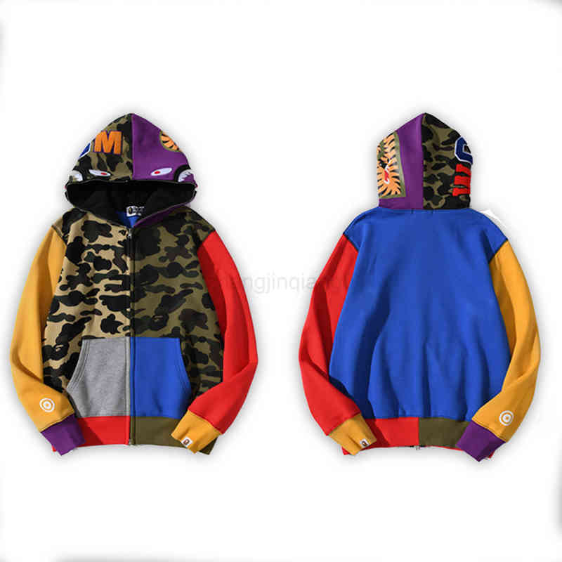 

Designer Zip Up Man Hoodie Europe and America New Shark Head Printed Sweater Mens And Womens Personalized Fashion Brands Cardigan Hoodie Jacket, 11111