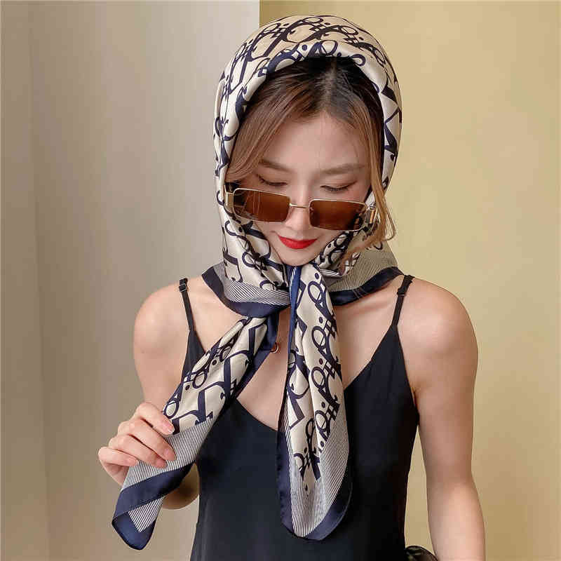 MPDE Women's new summer lotus leaf collar Cape hooded silk scarf pearl shade multifunctional fashion Baotou hat d letter blue