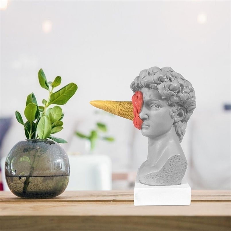 

Ice Cream Statue David Sculpture Key Storage Room Decor Modern Simplicity Figurine Nordic Decoration Home Accessories 220704