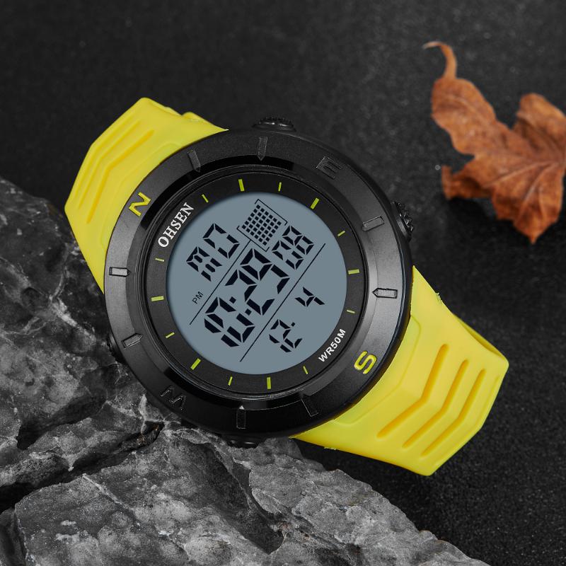 

Wristwatches Digital Men Watches Electronic Led Outdoor Military Wateroof Wristwatch Yellow Silicone Fashion Diving Sport Watch Montre Homme