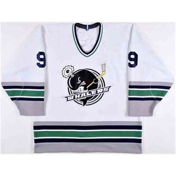 

C26 Nik1 Vintage PLYMOUTH WHALERS #9 TYLER SEGUIN RETRO HOCKEY JERSEY Mens Embroidery Stitched Customize any number and name Jerseys, Green