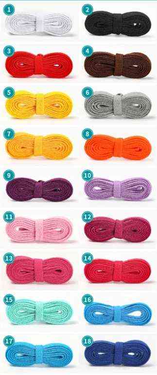 

Flat Designer Canvas Shoe Laces, Sneaker Basketball Solid Color Laces