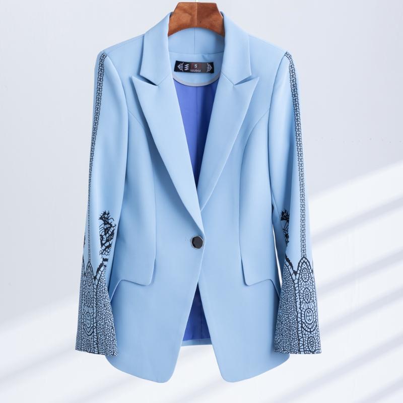 

Women' Suits & Blazers Blue Autumn Winter Large Ladies Professional Office Lapel Cardigan Suit Jacket Casual Blazer Women Work Coat Solid B, White blazer 1pcs