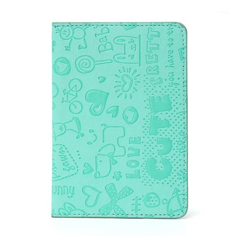 

Fashion Tool Cartoon PU Leather Passport Holder Bag Identity Document Folder Travel Ticket Container Pouch Packages, Blue