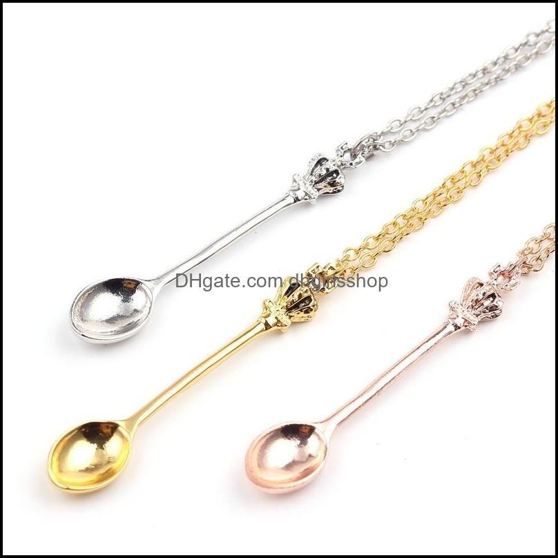

Pendant Necklaces Classic Crown Mini Tea Spoon Charm Diy Teapot Royal Alice Statement For Women Men Alloy Necklace Jewelry Dhgirlsshop Dhsnx