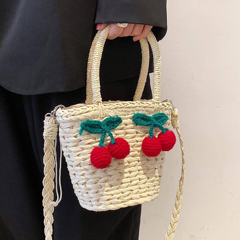 

Evening Bags Braided Beach Summer Straw Bag Fashion Rattan Totes 2022 Lady Cute Shoulder Women Woven Hand-made HandbagsEvening, Khaki
