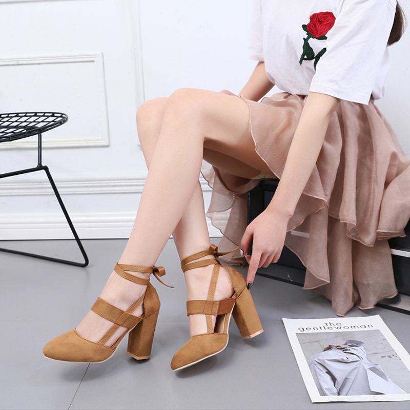 

Sandals Ladies Wedding Party Shoes Women 10cm High Heel Pumps Square Buckle Strap Fashion Female Big Size 42, Black