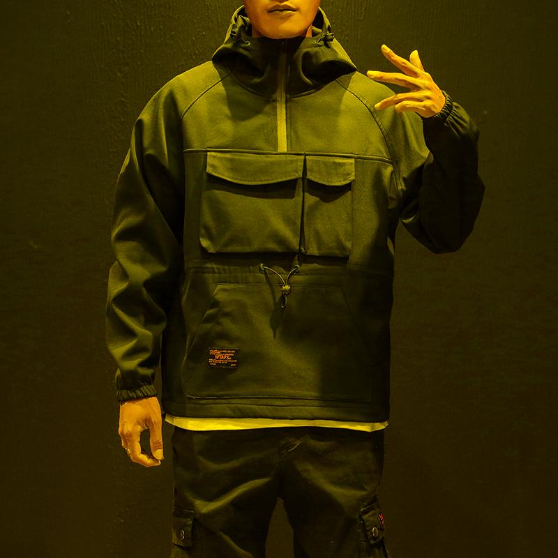 

Men's Jackets Fashion Men Workwear Jacket Autumn Winter Plus Velvet Hooded Casual Coat Mens Size Baseball Uniform Male Pilot OuterwearMen's, Black