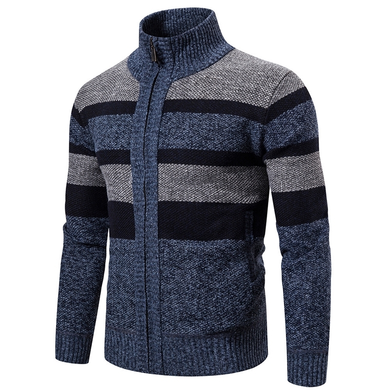 

Men's Sweaters Autumn Winter Cardigan Men Sweaters Jackets Coats Fashion Striped Knitted Cardigan Slim Fit Sweaters Coat Mens Clothing 220826, Blue grey