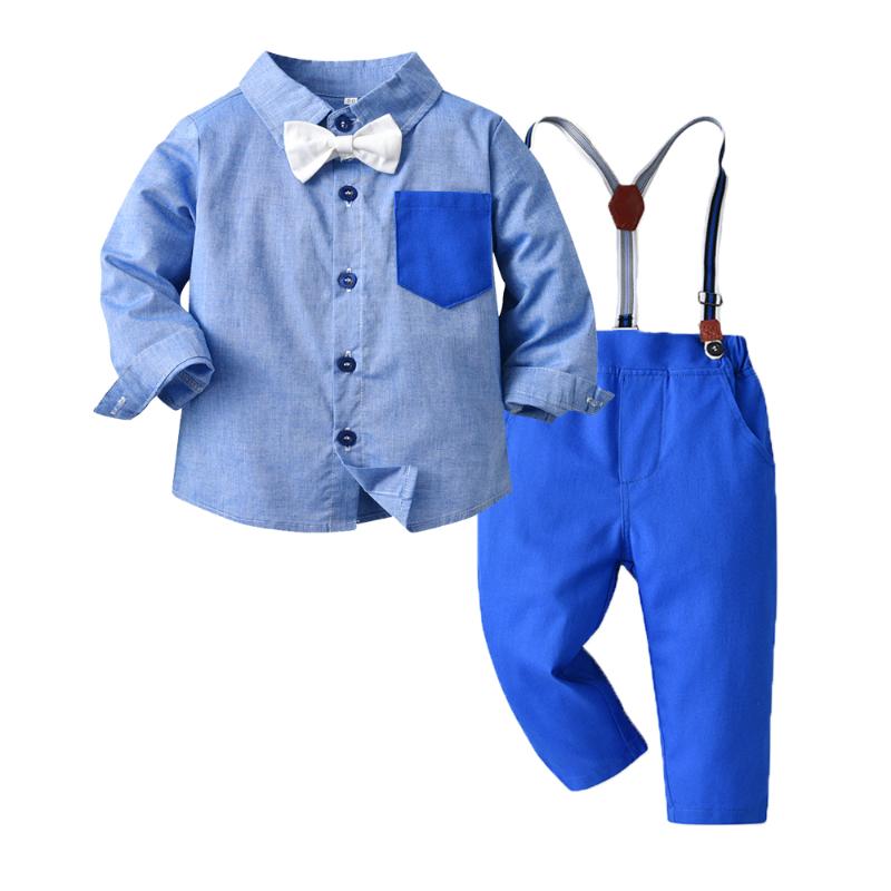 

Clothing Sets Top And Autumn Winter Kids Boys Bowtie Gentleman Style Suspenders Shirt Pants 2Pcs Outfits Cotton Children ClothingClothing, Purple