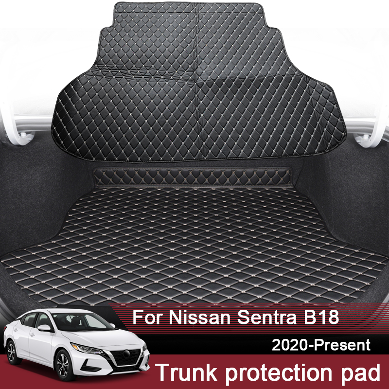 

1pc Car Styling Custom Rear Trunk Mat For Nissan Sentra B18 2020-Present Leather Waterproof Auto Cargo Liner Internnal Accessory