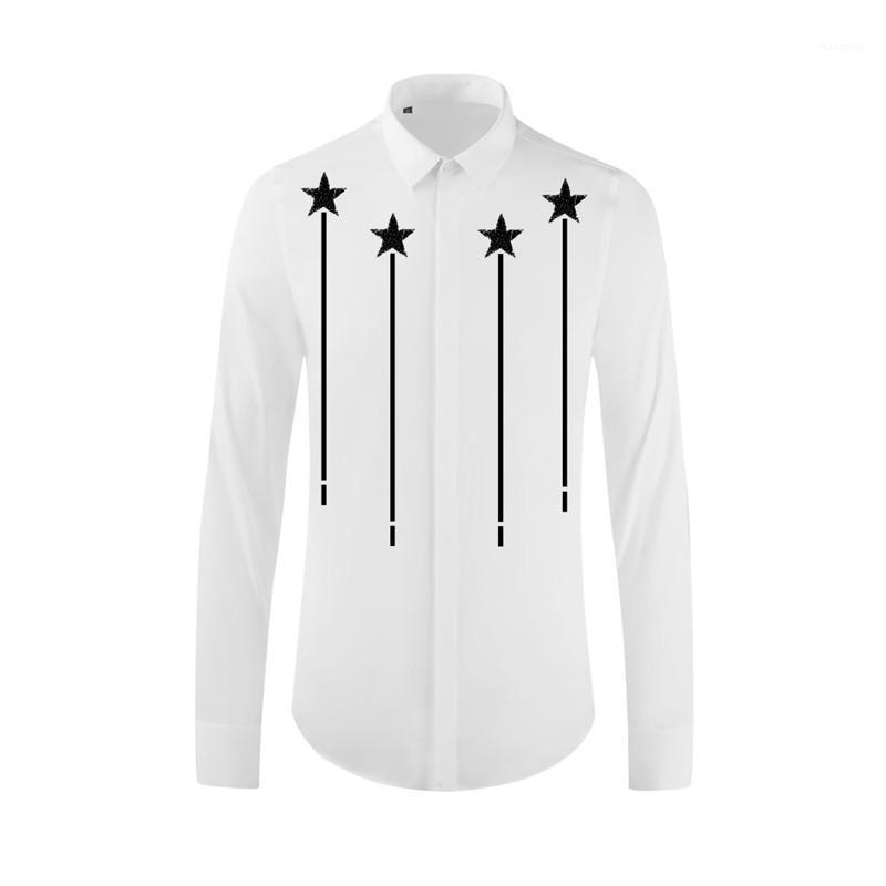 

Arrival High Quality Casual Printing Men Long Sleeve Fashion Shirts Single Breasted Plus Size  L XL 2XL 3XL 4XL Men's, G2020045 balck