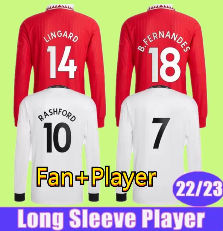 

22 23 SANCHO soccer jerseys RONALDO Fans Player version MANS BRUNO FERNANDES MANCHESTERS RASHFORD UTDS GREENWOOD Football Shirt 2022 2023 men Long Jersey kids kit