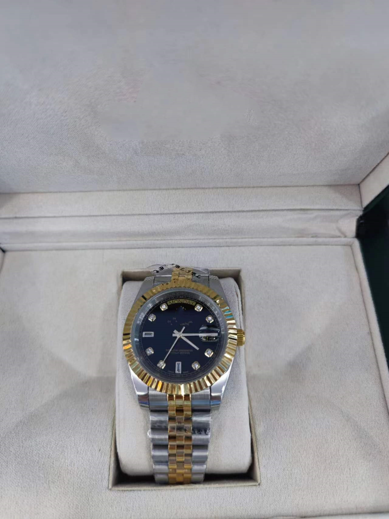 With Original Box Luxury Watches top high quality 41mm Mens 18k Yellow Gold black dial Bigger DIAMOND Automatic Fashion Brand Men's Watch Wr