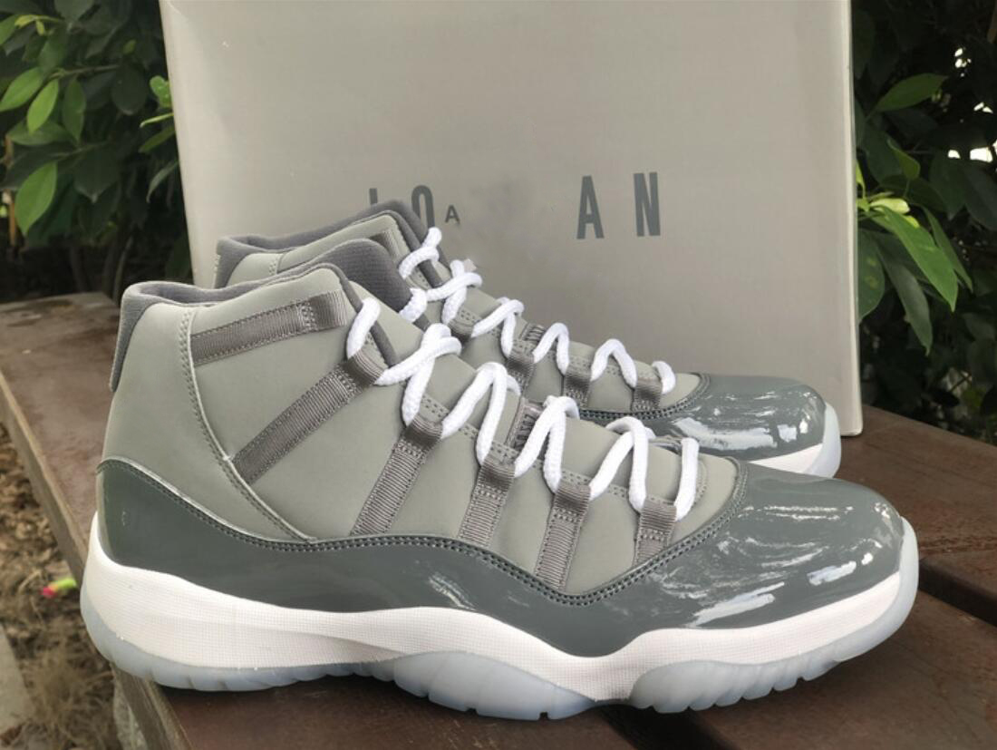 

2021 Release Authentic 11 Cool Grey Medium White Men Outdoor Shoes Patent Leather Real Carbon Fiber Sports Sneakers With Original Box