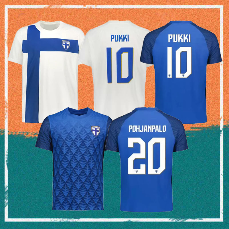 

2022 Finland Soccer Jerseys 22/23 Home PUKKI SKRABB RAITALA POHJANPALO KAMARA SALLSTROM JENSEN LOD national team Football Shirts Uniform