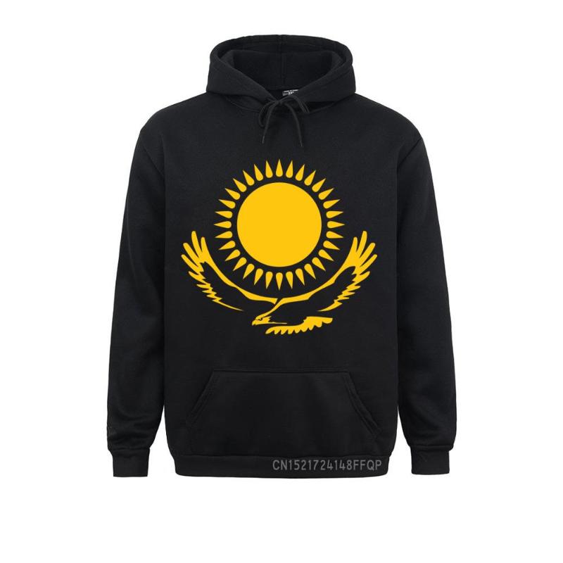 

Men' Hoodies & Sweatshirts Winter Cool Kazakhstan Flag Pullovers Novelty Funny Hoodie Men Clothing Harajuku SweatshirtMen, Black