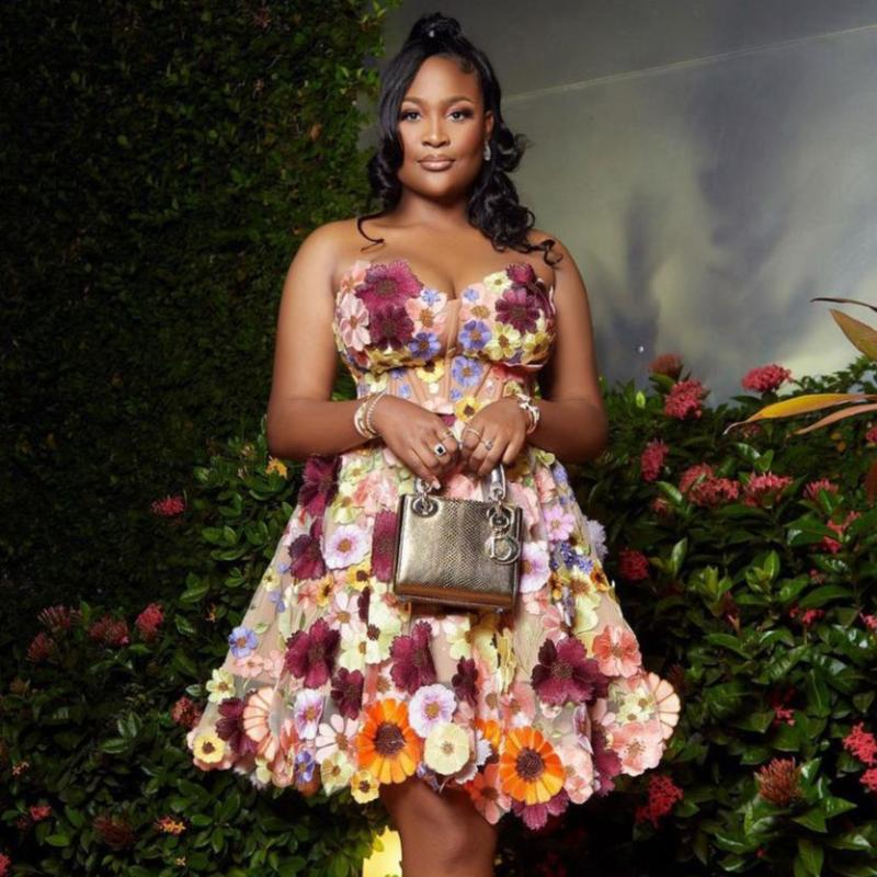 

Party Dresses Sweetheart Short Dress Floral A-line Evening 3D Flowers Mini Celebrity Plus SizeParty, Black