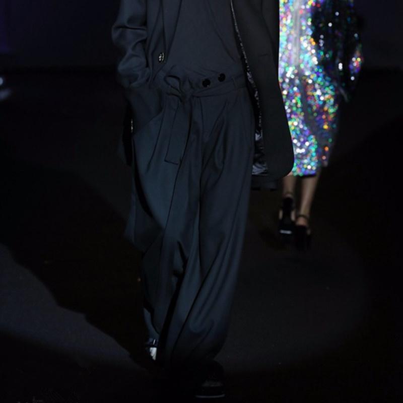 

Men's Pants Casual 2022 Fall Loose Large Size European And American Show Ground Mopping Straight Wide Leg, Black