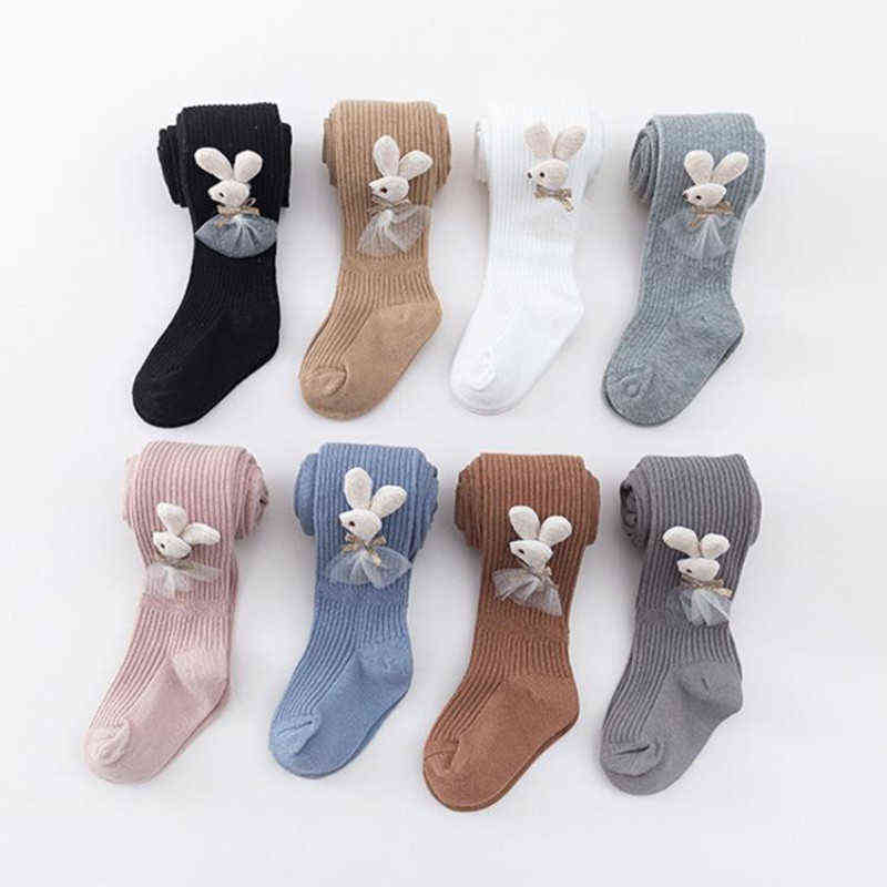 

Spring Autumn Kids Girls Tights Baby Girl Pantyhose Knit Cute Cartoon Leggings Warmer Thick Soft Footed for Little L220716, White