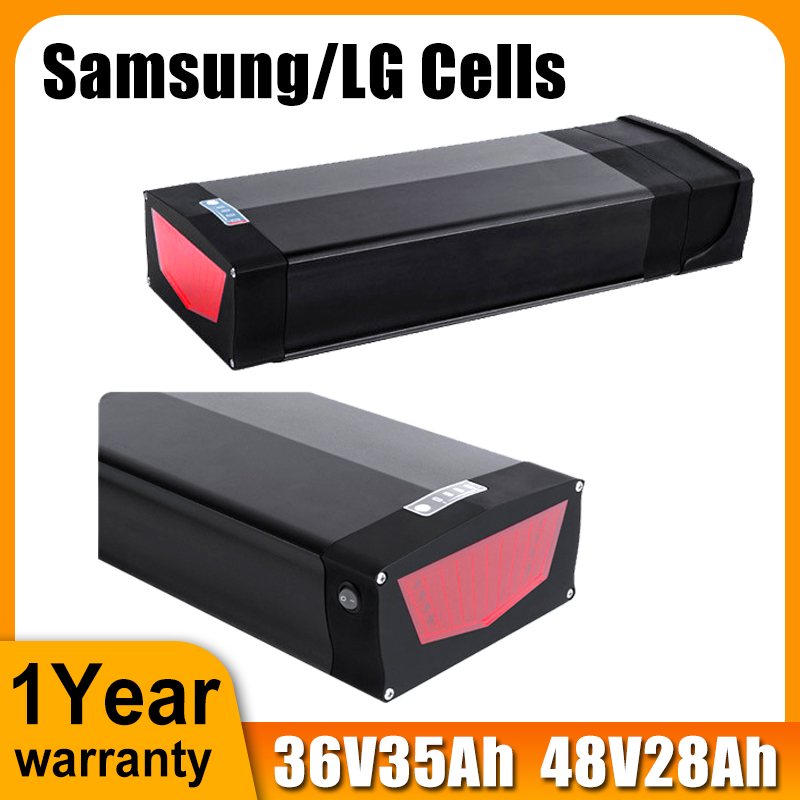 

48V 28Ah A grade 18650 Cells eBike Battery With Rear Rack for 750W 1000W 1500W Motor Electric Bicycle Removable Lithium Battery Pack 36v 35Ah