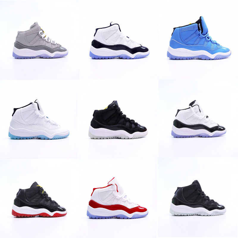 

Toddler TD Cool Grey 11s Kids Basketball Shoes Gamma Blue Jubilee 25th Anniversary Space Jam Infant Big Boys Girls Bred Sneakers Children's Trainers 25-35, Color 3