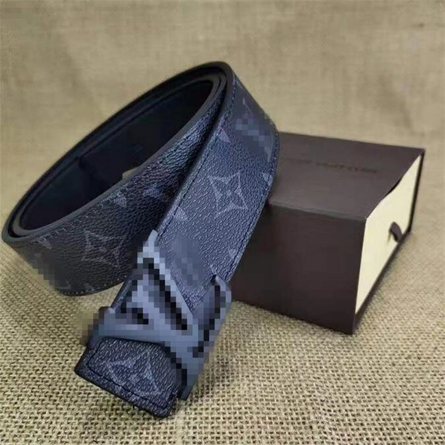 LVS Louiseity Viutonity Vuttons Fashion Designer belts Men Womens belts Big Gold Buckle Genuine Leather Belt lattice printing With gift box 20 co