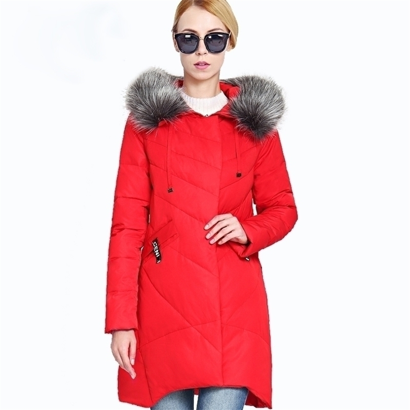 

Winter Jacket Women Glitter Plus Size Hooded Long Women's Winter Coat Hooded Thick Biological-Down Jacket Parka Docero 201127, Dark blue