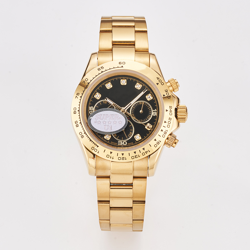 

U1 Factory Mens Watch Luxury Brand DL8281 Automatic Mechanical 6-pin Watch Chronograph Sports Stainless Steel Waterproof Watches Relogio Mas, Black