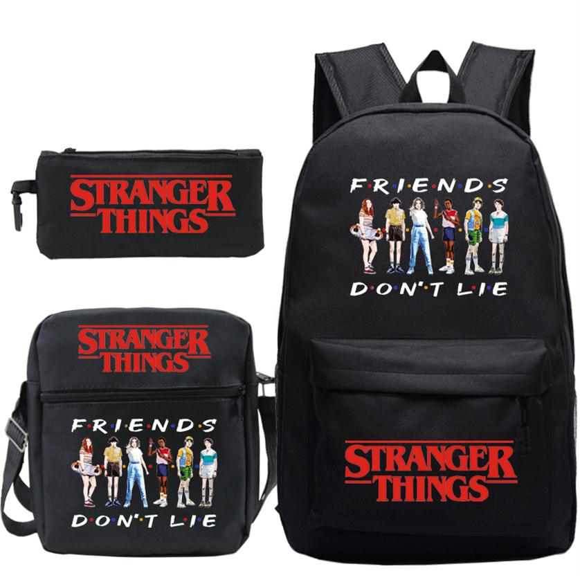 

Stranger Things Season 3 School Bag Students Kids Backpack 3pcs Teenager Backpacks Friends Dont Lie Stranger Things Schoolbag294l, Stranger4-str95-7
