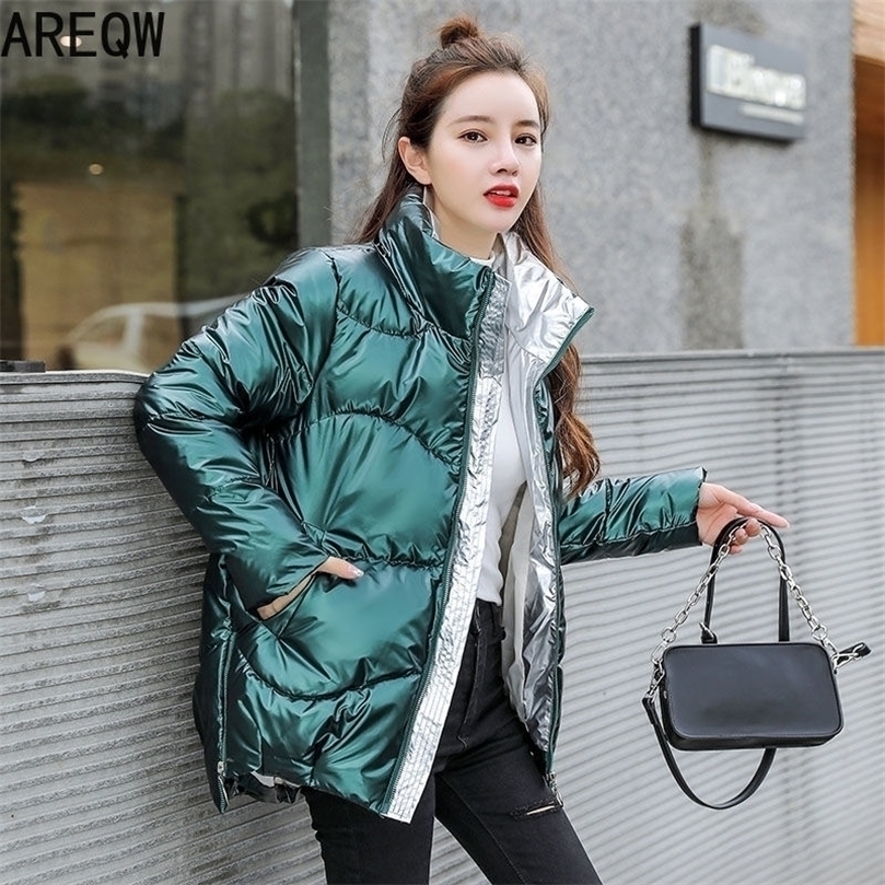 

Women Winter Coat Cotton Parkas Short Woman Coats Winter Puffer Jacket 201127, Gray