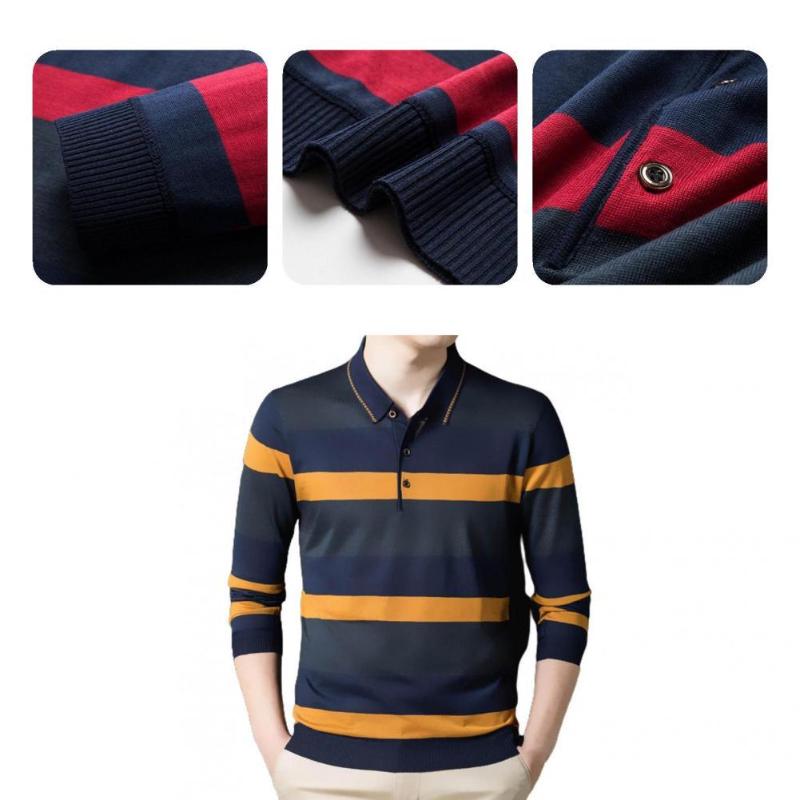 

Men's Casual Shirts Stylish T-shirt Striped Elastic Classic Men Shirt, Blue