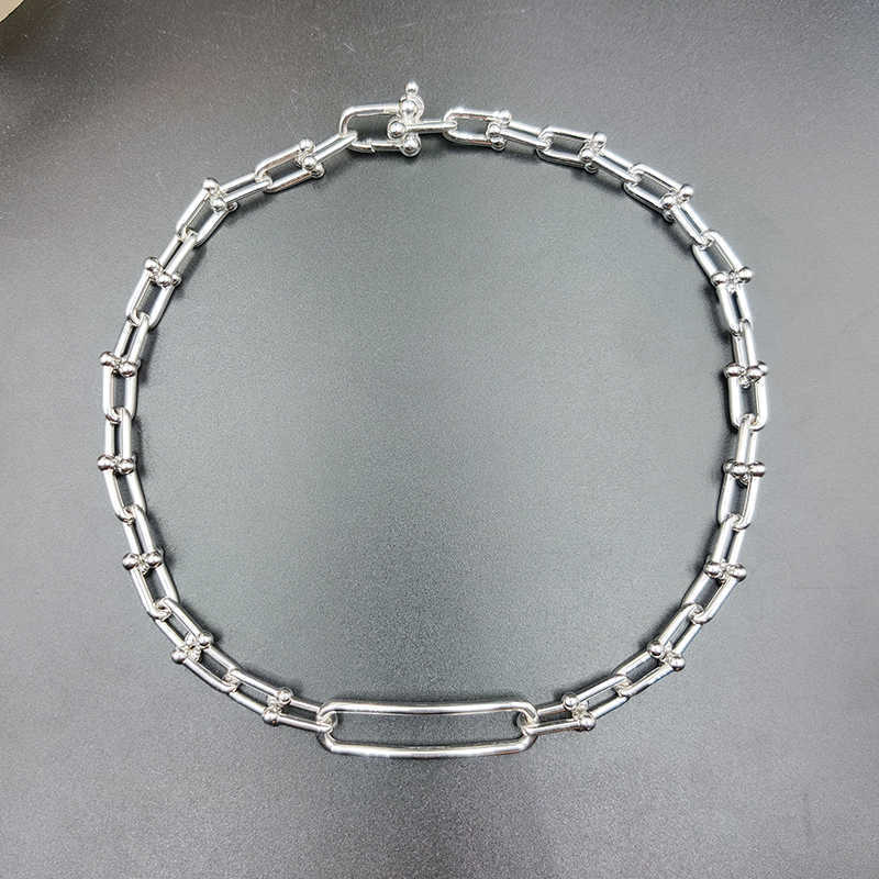 925 Sterling Silver Women's Necklace, U-shaped Chain, Luxury Brand, Personality, Birthday Gift-image-747281328