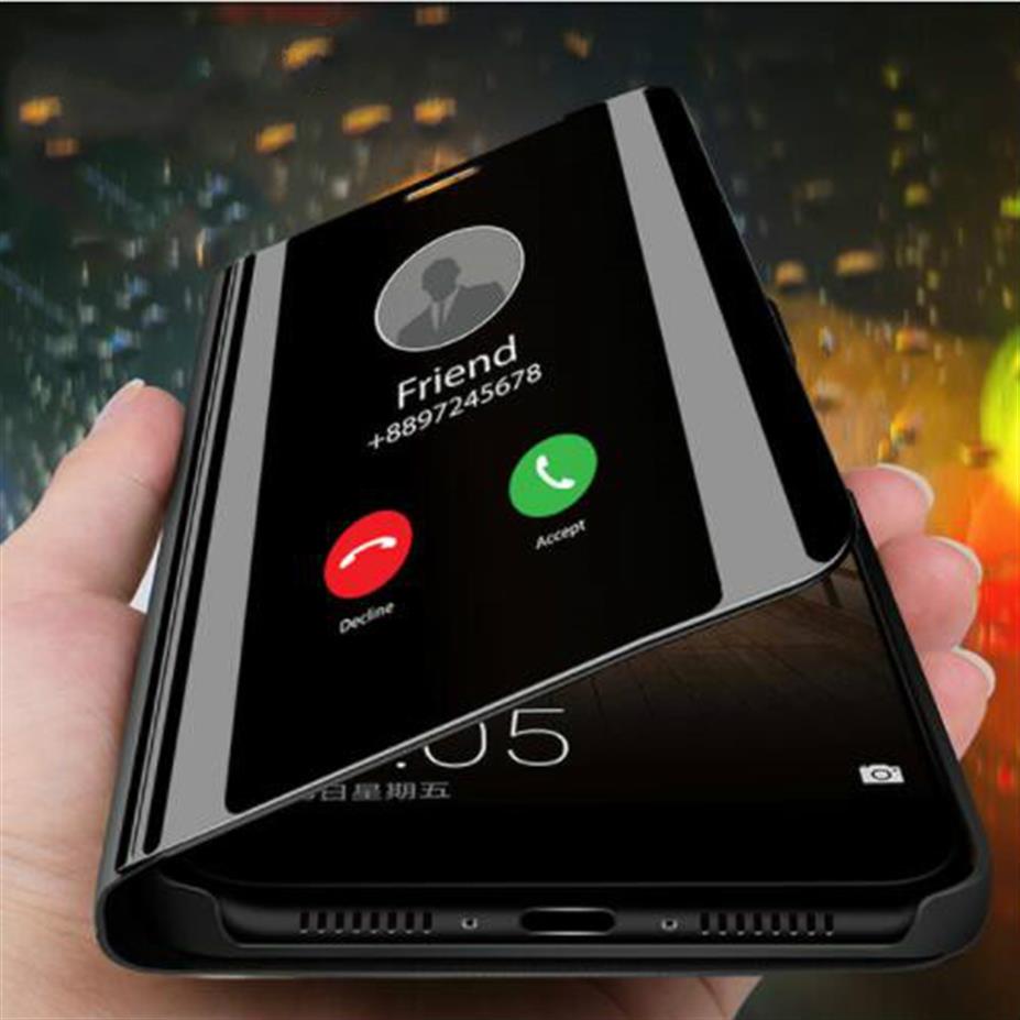 

Clear View Cover Phone Case For Samsung Galaxy S9 S8 S10 Plus A8 A7 2018 Note 9 8 A50 Mirror Flip Case For Samsung note 10 Case3123, Gold